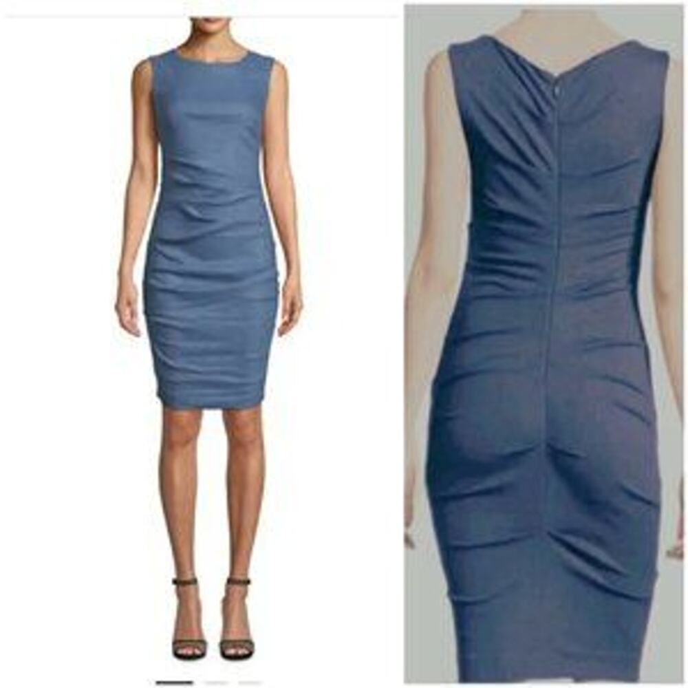 Artelier Nicole Miller Metallic Teal Body Con Dress Size S